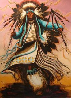 Larry Fodor Apache Dancer 6 Original Color Lithograph Signed Artwork