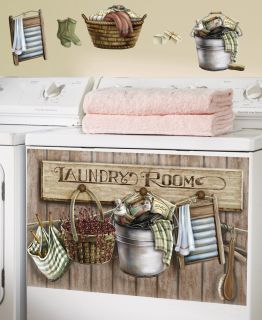 Old Fashioned Laundry Room Washer Magnet Magnetic Cover & Wall Decal