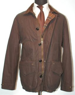 Polo Ralph Lauren Waxed Cotton Corduroy Collar Storm Jacket Coat L NR