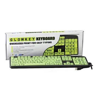  OVERSIZE LARGE PRINT SPILL RESISTANT EASY TYPE KEYBOARD GLOW IN DARK