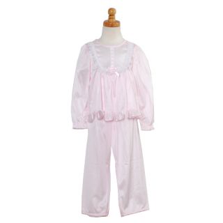Laura Dare Girls Size 7 Boutique Pink Ruffle Lace Pajama 2 Piece Set