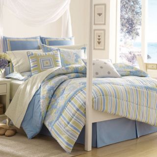Laura Ashley Somerset Blue Yellow Floral King Comforter 4P Set