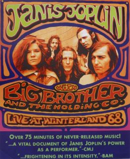 JANIS JOPLIN & BIG BROTHER LIVE AT WINTERLAND 68 US PROMO POSTER