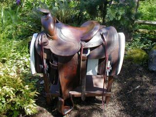 Vintage G L Lawrence Roping Stock Saddle Portland Oregon Beautiful