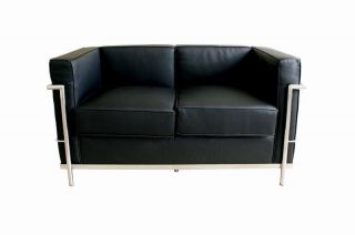 Le Corbusier Style Leather Petit Loveseat Bauhaus Sofa