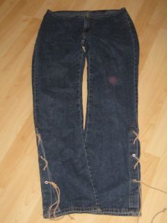 Corset Leather Tie Pants Jeans Jr 5 W32 Western Cowgirl Costume