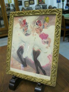  Glamour Can Can Girls aquatint print Robbe Pressier signed E Leboeuf