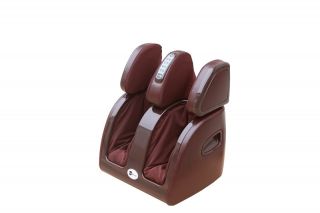 Burgundy Relaxing Leg Calf Knee Ankle Massager w Heat Therapy Calves