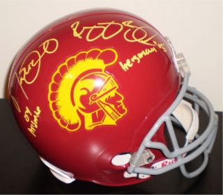 Reggie Bush Matt Leinart Dual Signed USC Trojans F s Helmet w Heisman