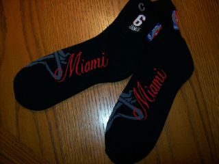 Heat Lebron James NBA Sewn Logo Quarter Length Basketball Socks Large