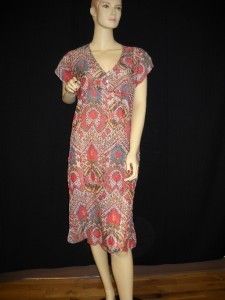 Lenny Asia Print Voile Dress Beach Cover Up L $250
