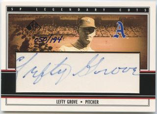 Lefty Grove 2002 SP Legendary Cuts As Auto Autograph 194