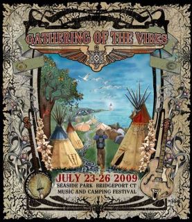 GATHERING OF THE VIBES 2009 LEVON HELM Lithograph Poster Bob Weir GOTV