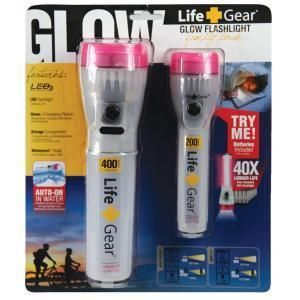 Life Gear Glow Flashlight Glow Mini Combo Pack Pink 