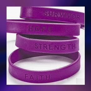 12 Relay for Life Purple Silicone Bracelets Lot Hope Faith Strength