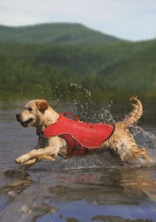Kurgo Surf N Turf Dog Pet Life Jacket Coat Red Medium