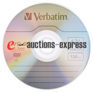 100 Pack Verbatim 16x DVD R Branded Blank DVDR Media Discs 4 7GB