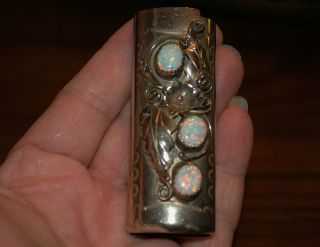 Silver and Opal BIC Lighter Cover