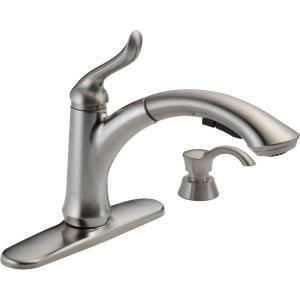 Delta Linden 4353 SSSD DST Pull Out Sprayer Kitchen Faucet in