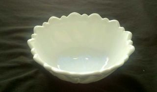 Indiana Glass Milk Glass Lily Pons Large Serving Bowl Vintage