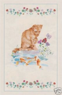 Curious Cat Ginger Irish Linen Tea Towel
