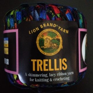 Lion Brand Trellis Yarn Ribbon Yarn 1SKEIN of Rainbow Discontinued