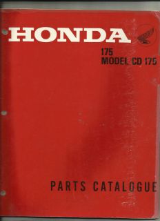 1968 Honda CD175 Model 175   Parts Catalog   List   Manual   Original