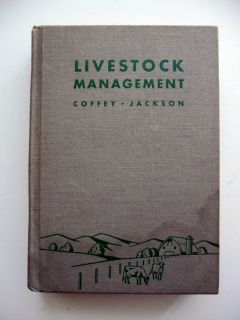  Livestock Management Book by Coffey Jackson J B Lippincott Publisher
