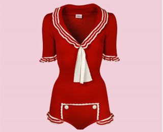 Provocateur Red Marine Sailor Bodysuit M Katy Perry Lily Allen