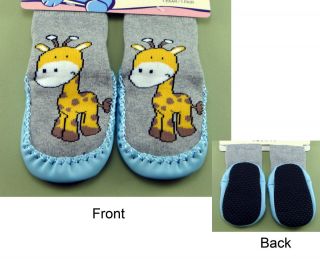 Baby Slipper Socks Moccasins Non Slip Grip Newborn Infant Todd