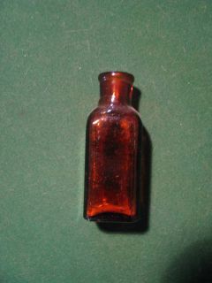 Miniature Owens Illinois Brown Glass Medicine Bottle