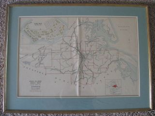 RARE Map Town of Ipswich MA Little Neck Framed Matted