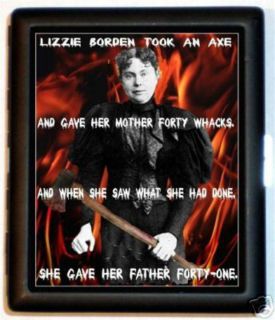 Lizzie Borden Axe Murderer w Poem ID or Cigarette Case