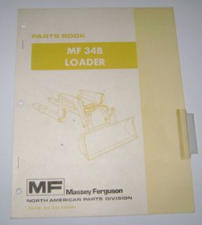 Massey Ferguson MF 34B Loader Parts Catalog Manual Book