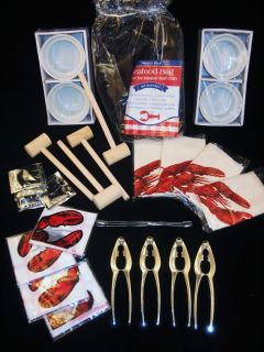 Lobster Crab Seafood Tools Gift Set Everything for 4 New 