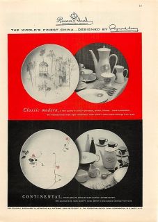 1956 Raymond Loewy Designed Rosenthal China Print Ad