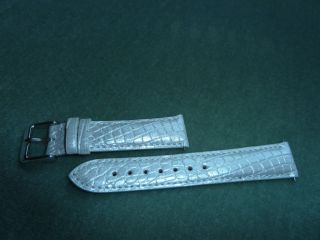 New women Alligator leather watch band white pearl 18 mm US Tourneau