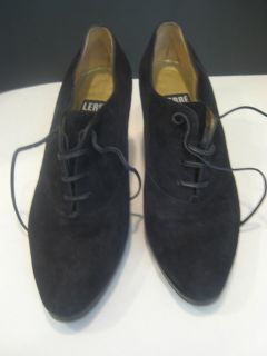 Lerre Black Suede Lace Up Pumps Heels Shoes High Heels Sz 8 B Medium
