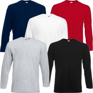 Fruit of The Loom Long Sleeve T Shirt Pack of 3