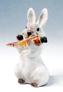 Lomonosov Porcelain Figurine Hare with Carrot AUTHENTIC RUSSIAN