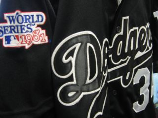 Los Angeles Dodgers 34 Fernando Valenzuela wDual patch sewn Jersey XL