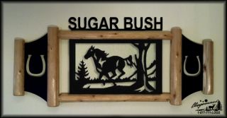  GIFTS HORSES HORSE SIGN CLINGERMANS RUSTIC LOG SIGNS FARM AND RANCH