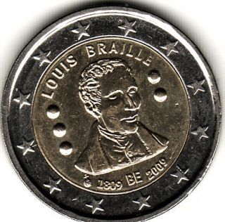 Commemorative 200th Anniversary of Louis Braille Circ Nice Coin