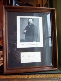 Phineas C Lounsbury Connecticut Governor 1888 Autograph