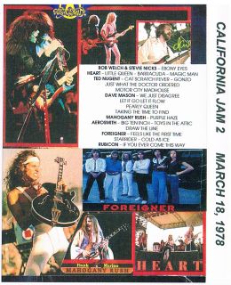 1978 DVD Cal Jam Aerosmith Foreigner Heart Santana Mahogany Rush