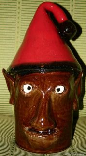 Stanley Irvin Meaders Folk Pottery Elf Elve Christmas Face Jug Georgia
