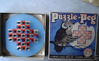 RARE Vintage 1929 Game Puzzle Peg in Box Lubbers Look