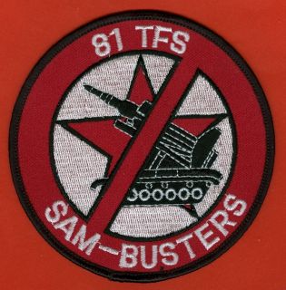1970s USAF 81st Tactical Fighter Squadron Sam Busters Patch