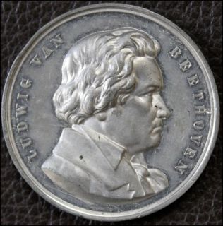 Ludwig Van Beethoven Composer RARE 1885 Medal