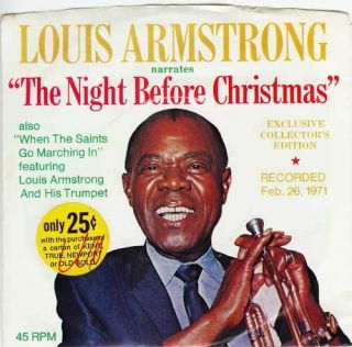Louis Armstrong The Night Before Christmas RARE 45